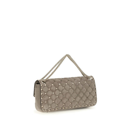 Gray Suede Leather Shoulder Bag