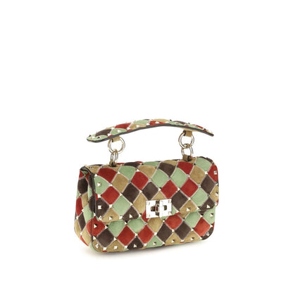 Multicolor Suede Leather Shoulder Bag