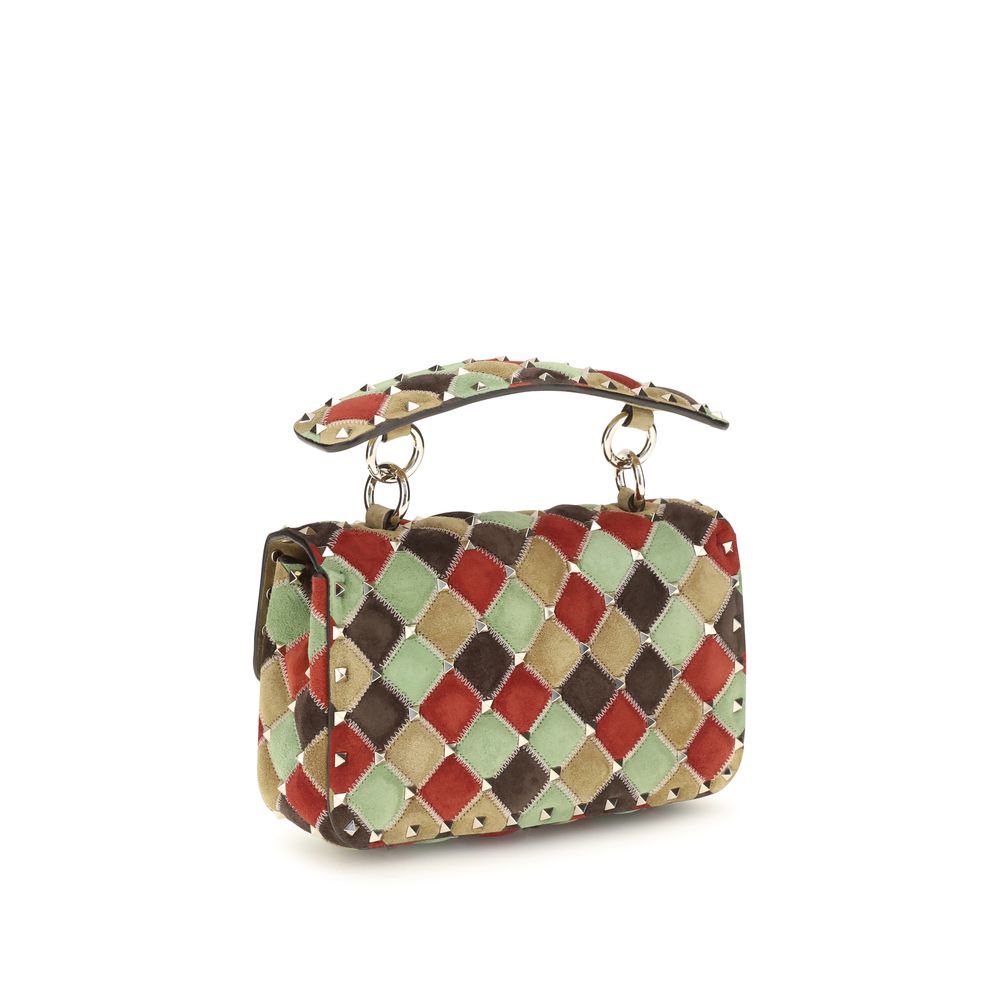 Multicolor Suede Leather Shoulder Bag