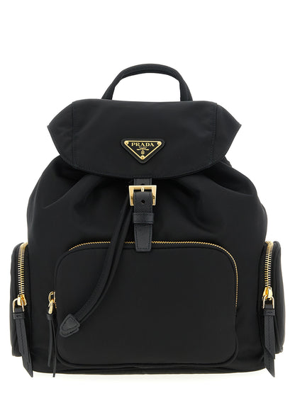 Black Recycled Polyamide Backpack