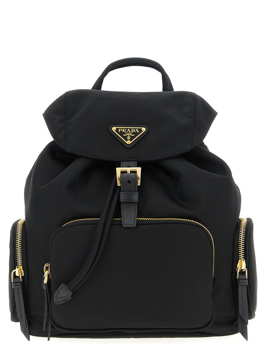 Black Recycled Polyamide Backpack