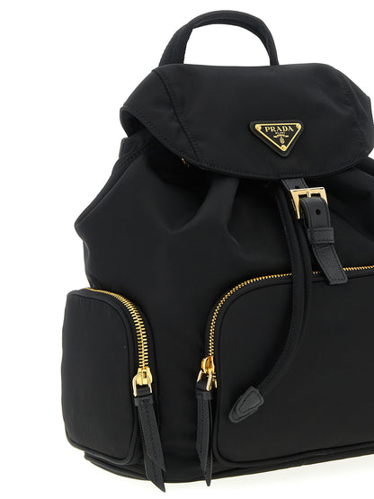 Black Recycled Polyamide Backpack