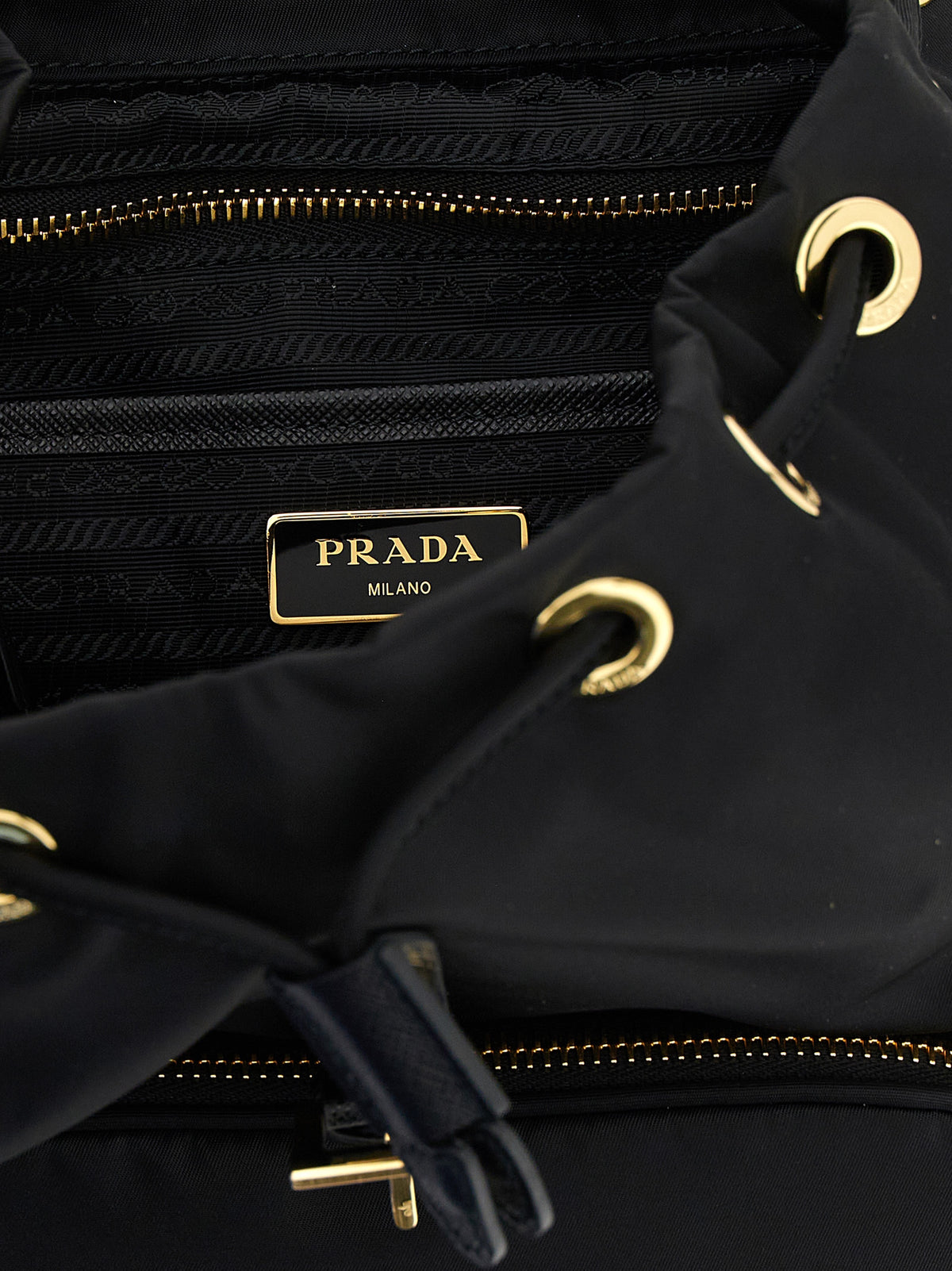 Black Recycled Polyamide Backpack