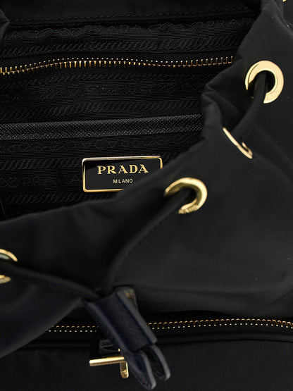 Black Recycled Polyamide Backpack