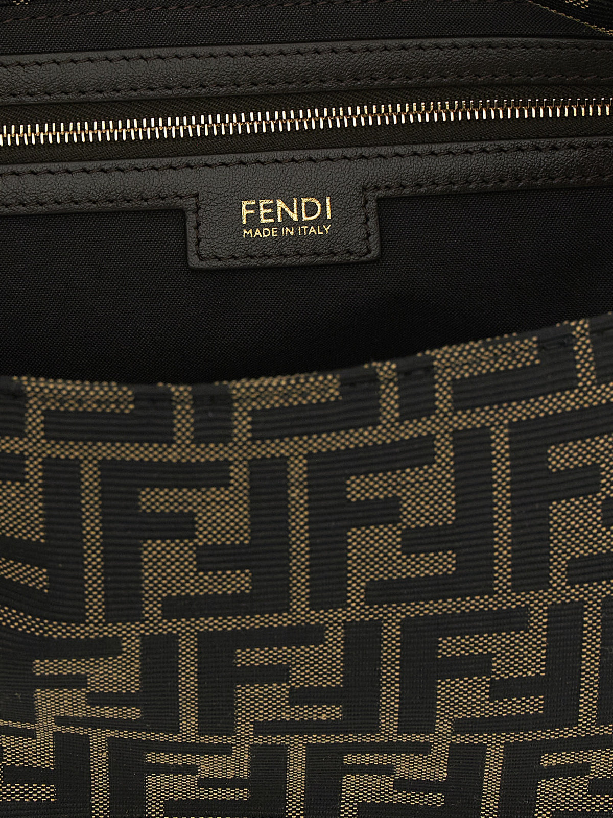 Brown Polyester Shoulder Bag