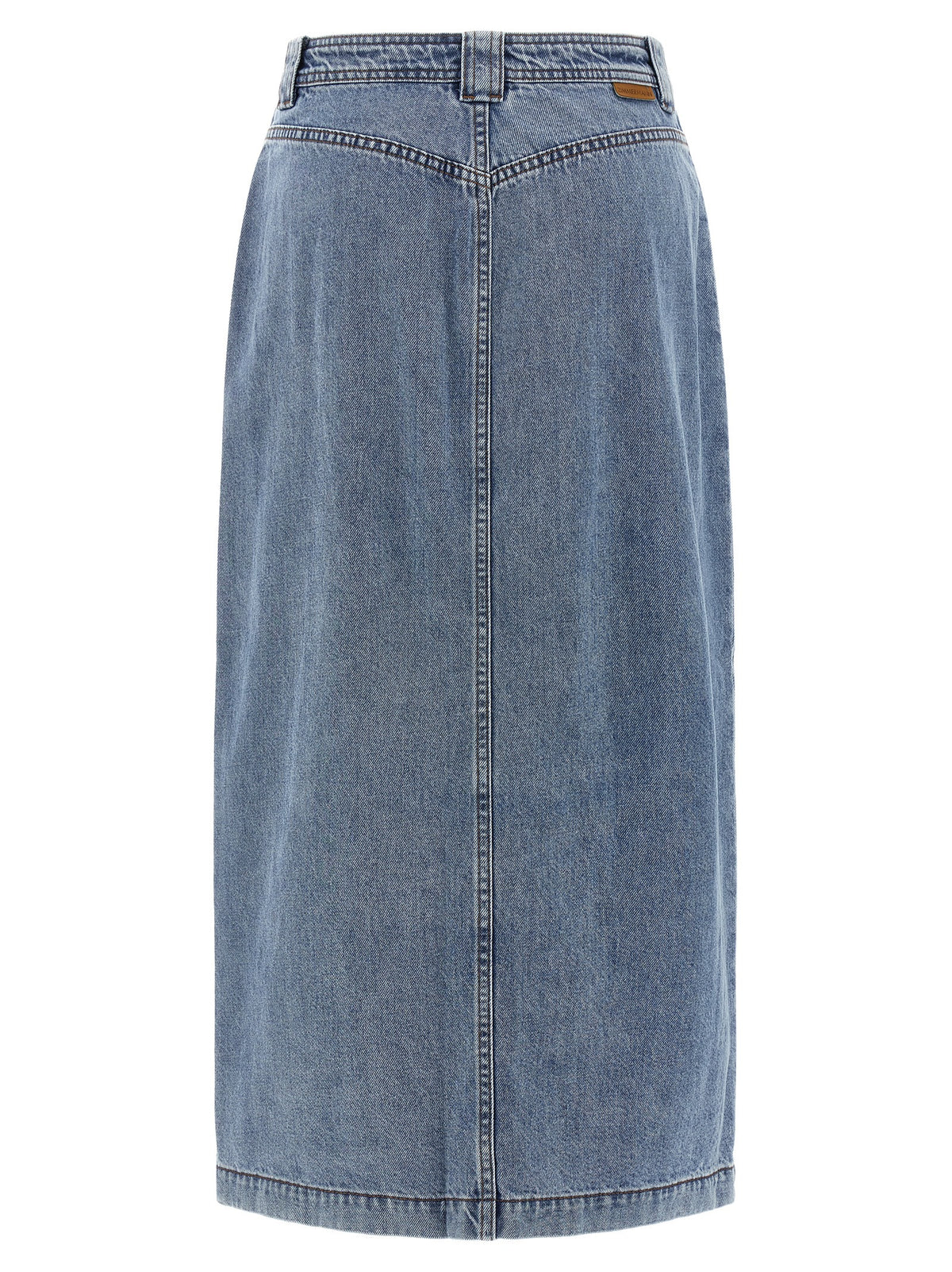 Blue Cotton Midi Skirt