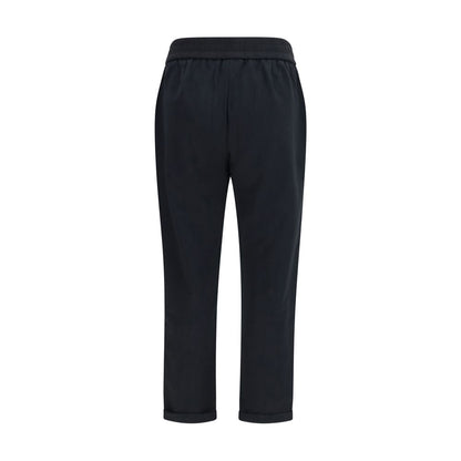 Black Cotton Athletic Pants