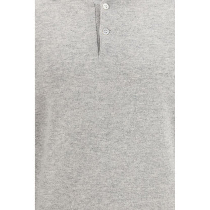 Gray Cashmere Polo Shirt