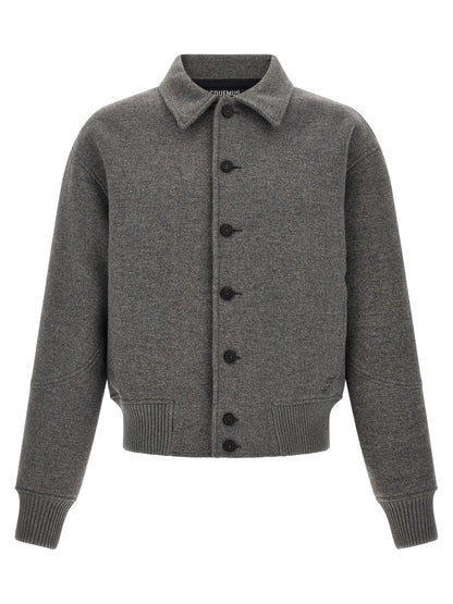Gray Virgin Wool Bomber