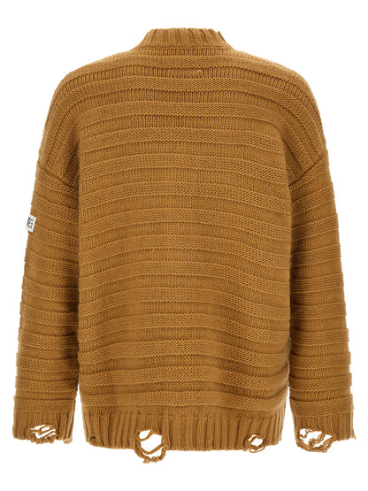Beige Virgin Wool Cardigan