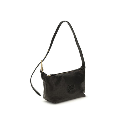 Black Suede Leather Shoulder Bag