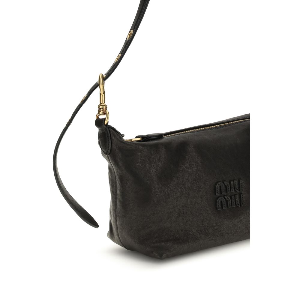 Black Suede Leather Shoulder Bag