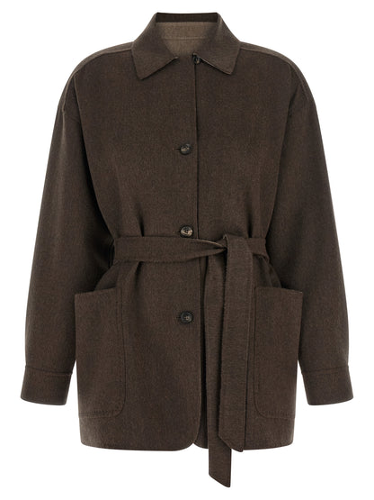 Multicolor Cashmere Full-Length Jacket