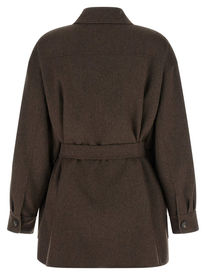 Multicolor Cashmere Full-Length Jacket