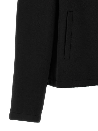 Black Virgin Wool Full-Length Jacket
