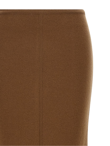 Brown Virgin Wool Mini Skirt
