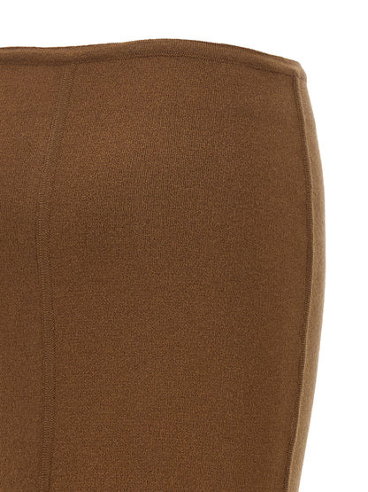 Brown Virgin Wool Mini Skirt