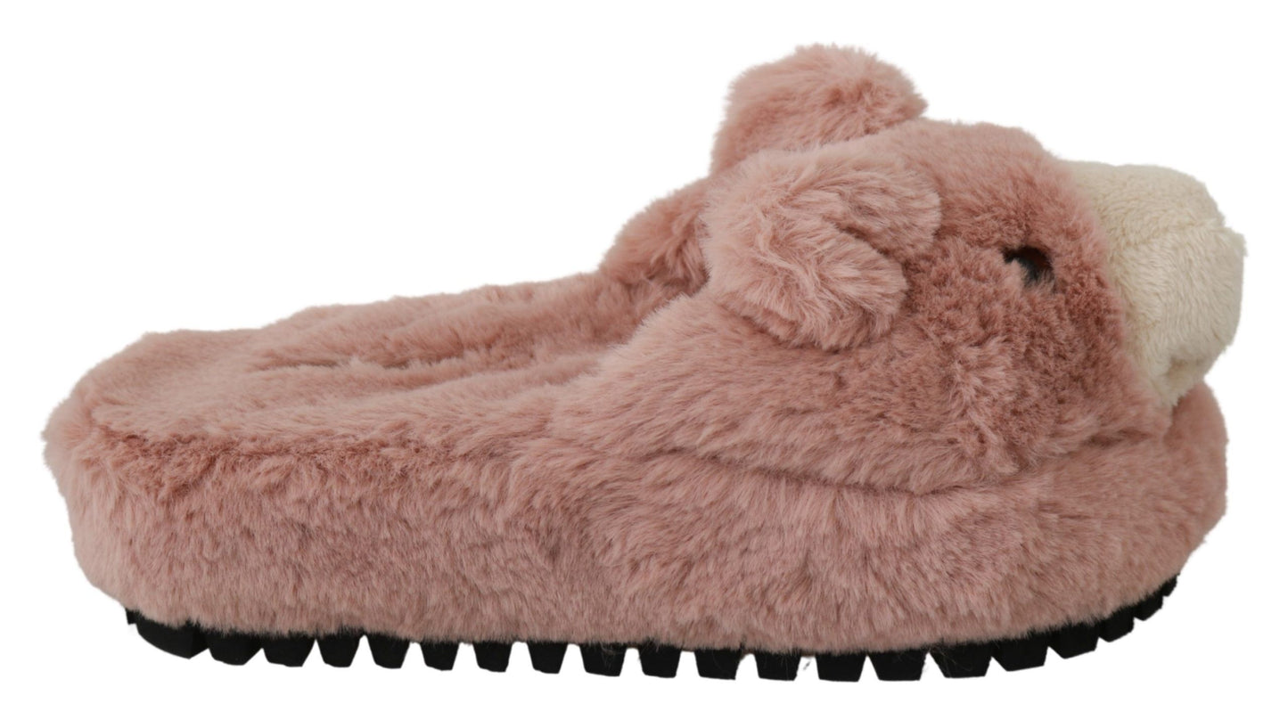 Chic Pink Bear House Slippers by D&G