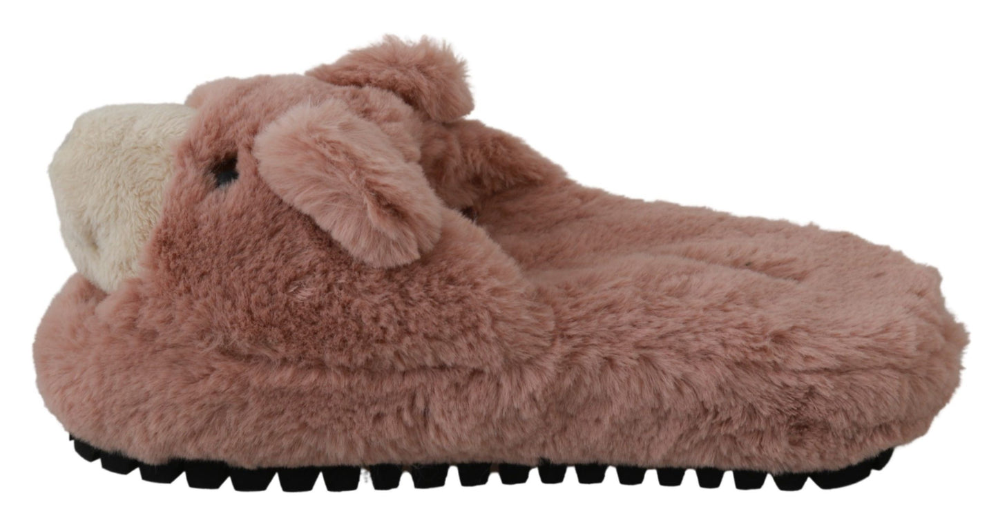 Chic Pink Bear House Slippers by D&G