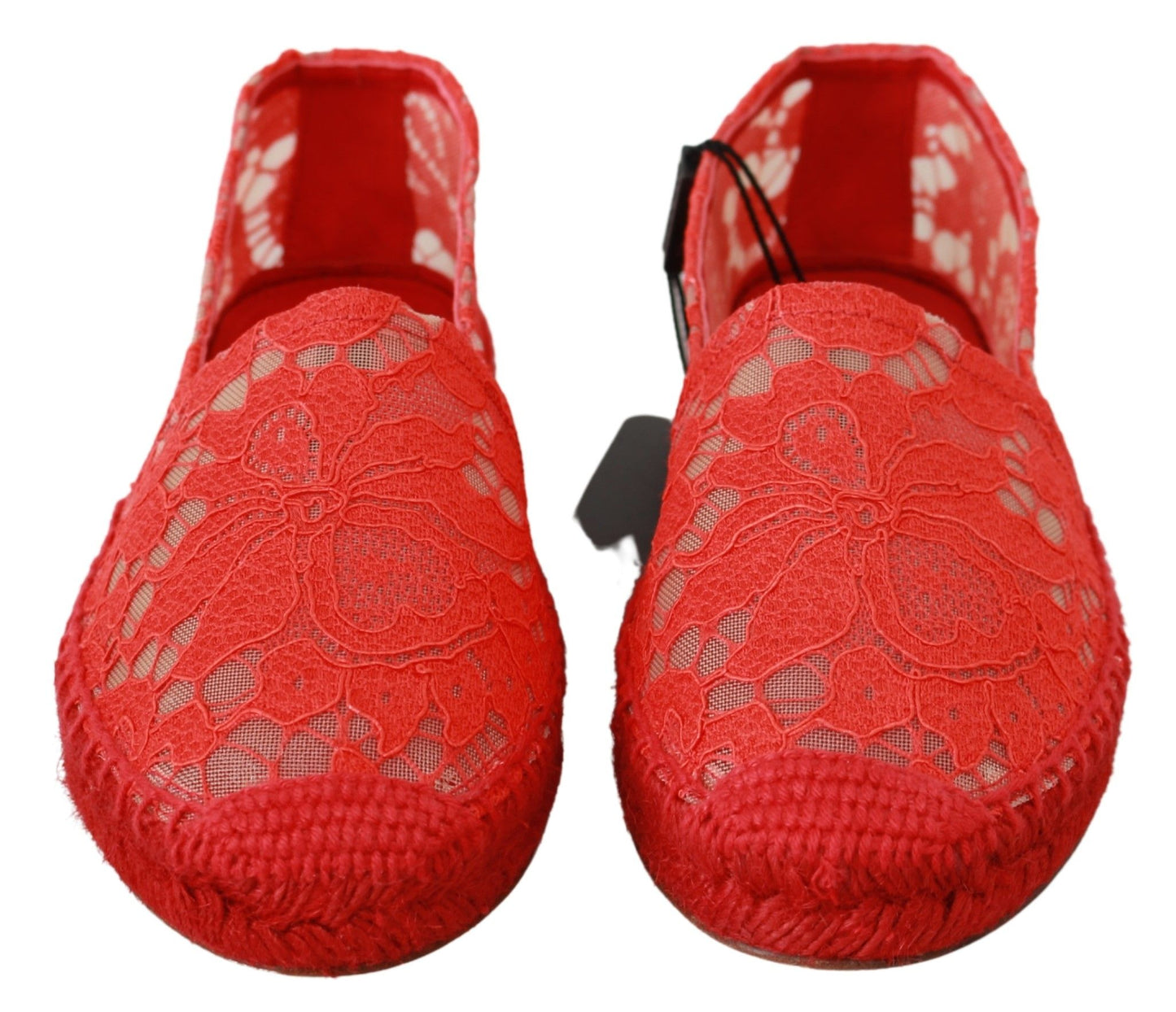 Red Viscose Espadrilles Flat Shoes