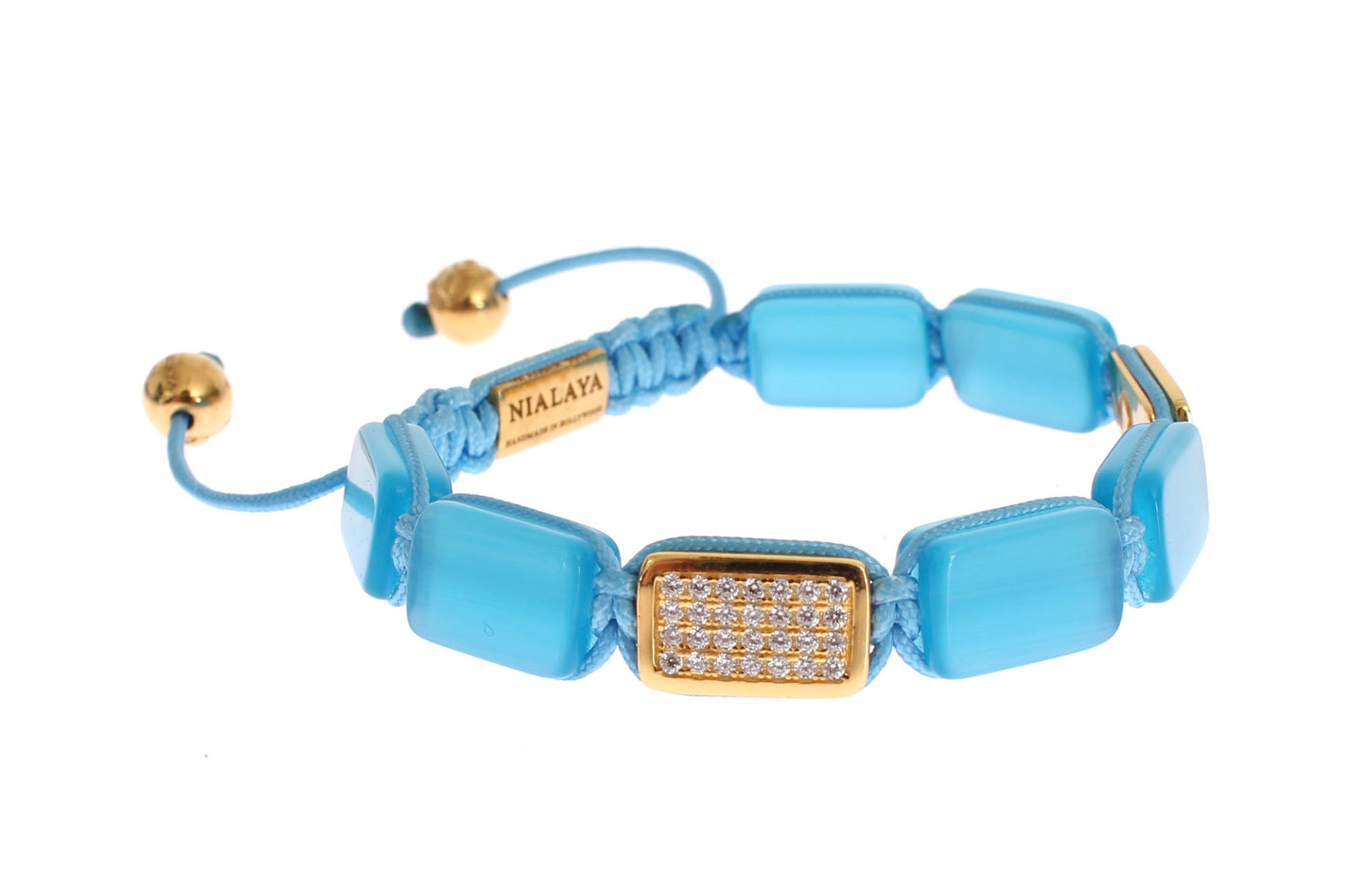 Elegant Blue Opal & Diamond-Studded Bracelet