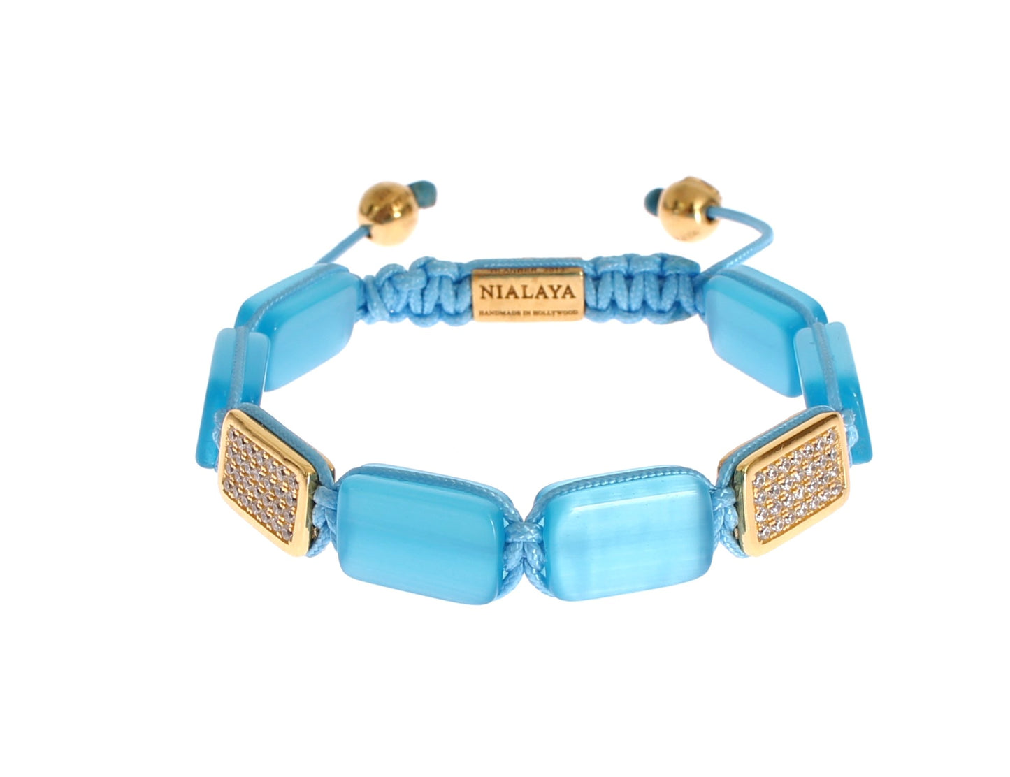 Elegant Blue Opal & Diamond-Studded Bracelet