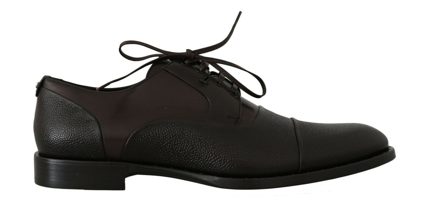 Elegant Brown Leather Formal Lace-ups