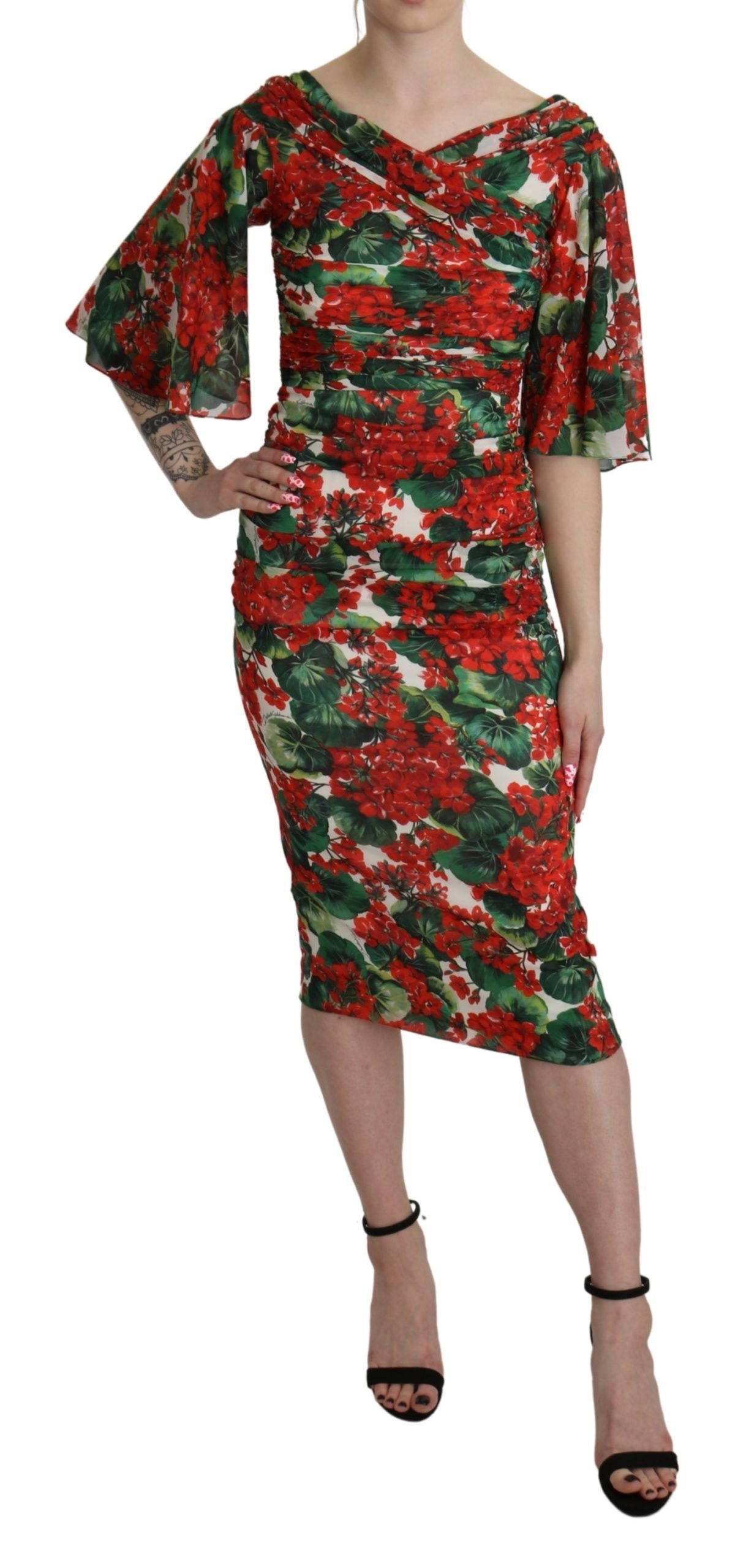 Enchanting Floral Midi Sheath Dress