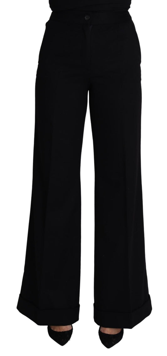 Elegant Cashmere Wide Leg Trousers