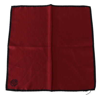 Elegant Red Silk Square Handkerchief