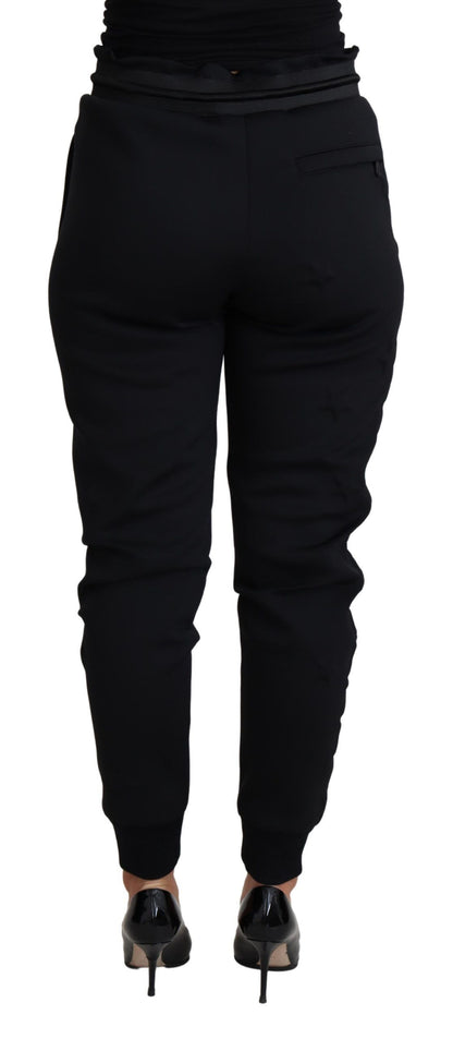 Elegant Black Jogger Trousers with Iconic Logo