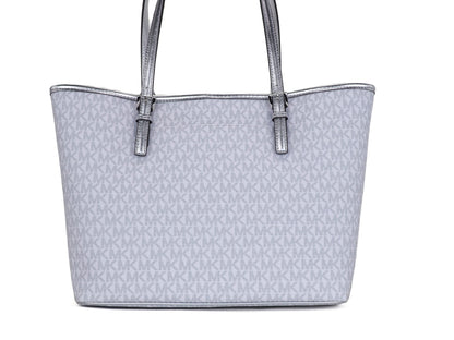 Jet Set Girls Print Medium Signature PVC Carryall Shoulder Tote Handbag (Bright White Multi)