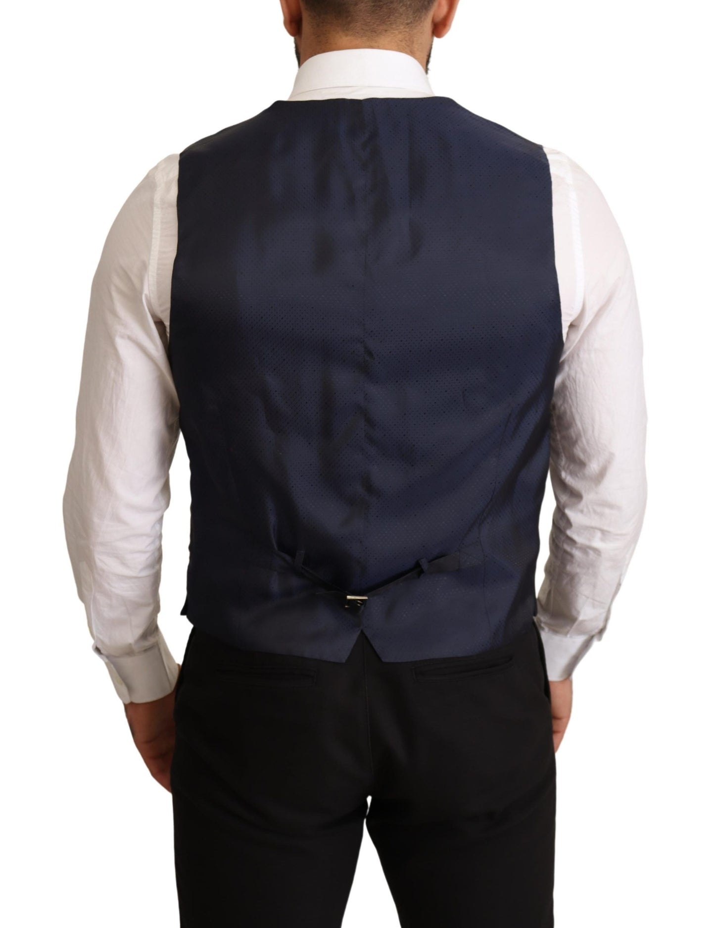 Elegant Dark Blue Wool Blend Martini Suit