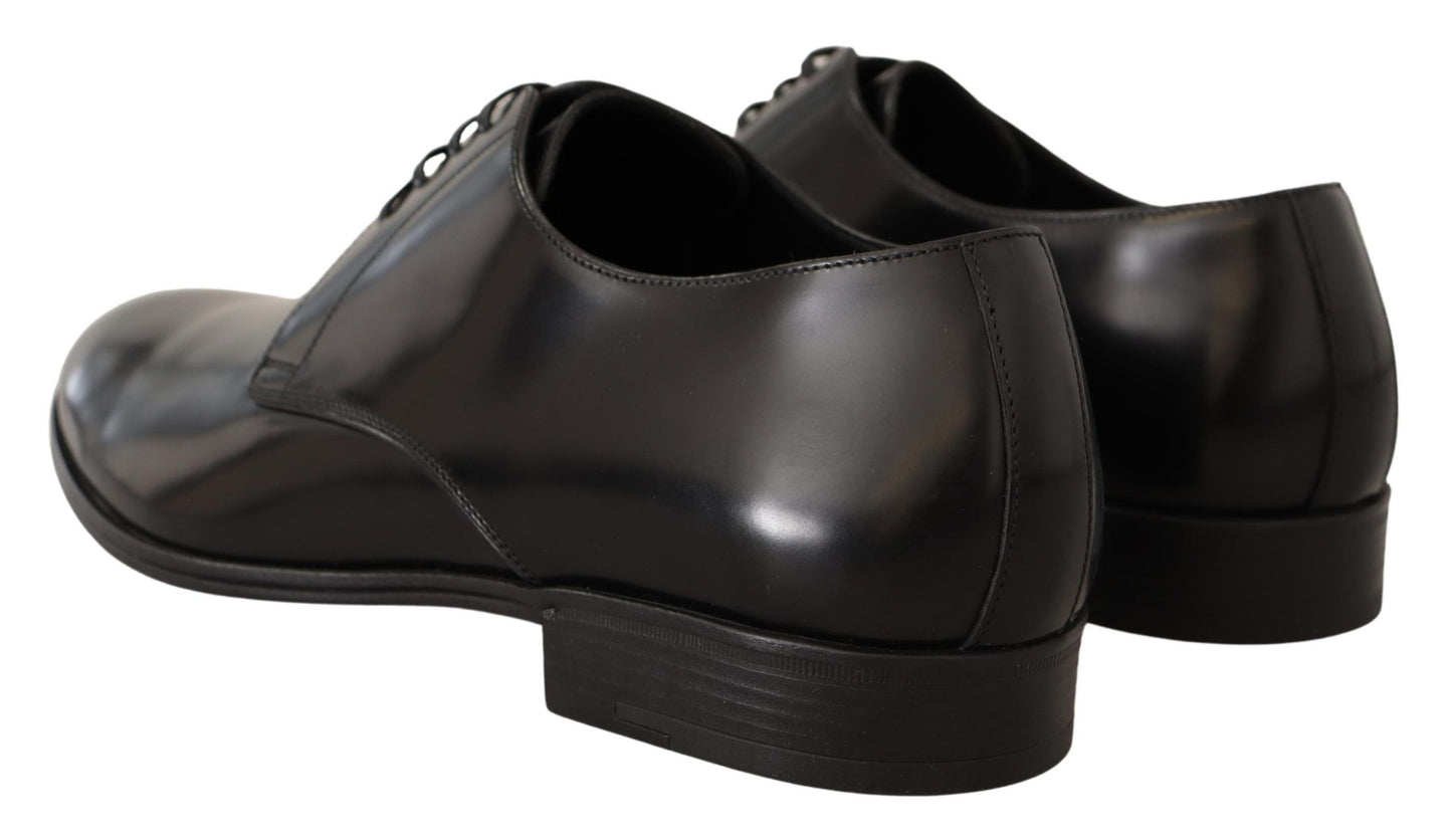 Elegant Black Leather Derby Shoes