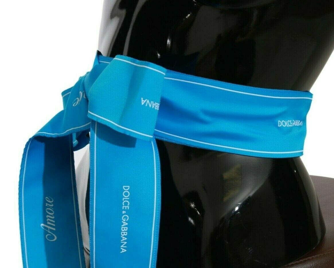 Elegant Bow Snap Blue Waist Belt