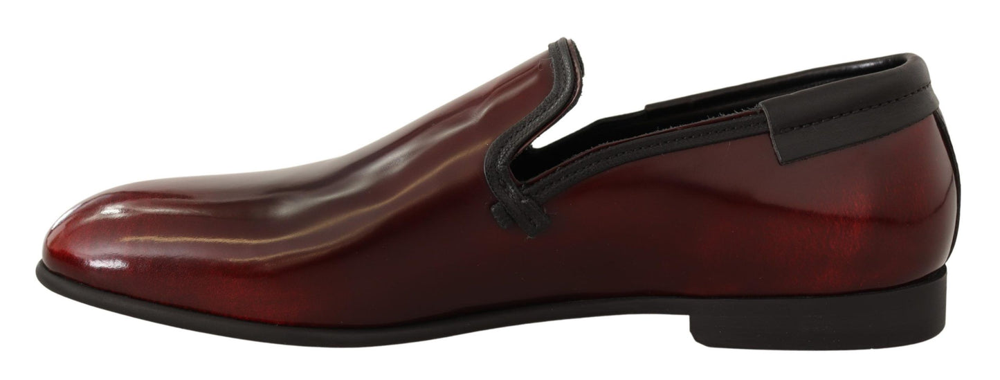 Elegant Bordeaux Leather Loafers