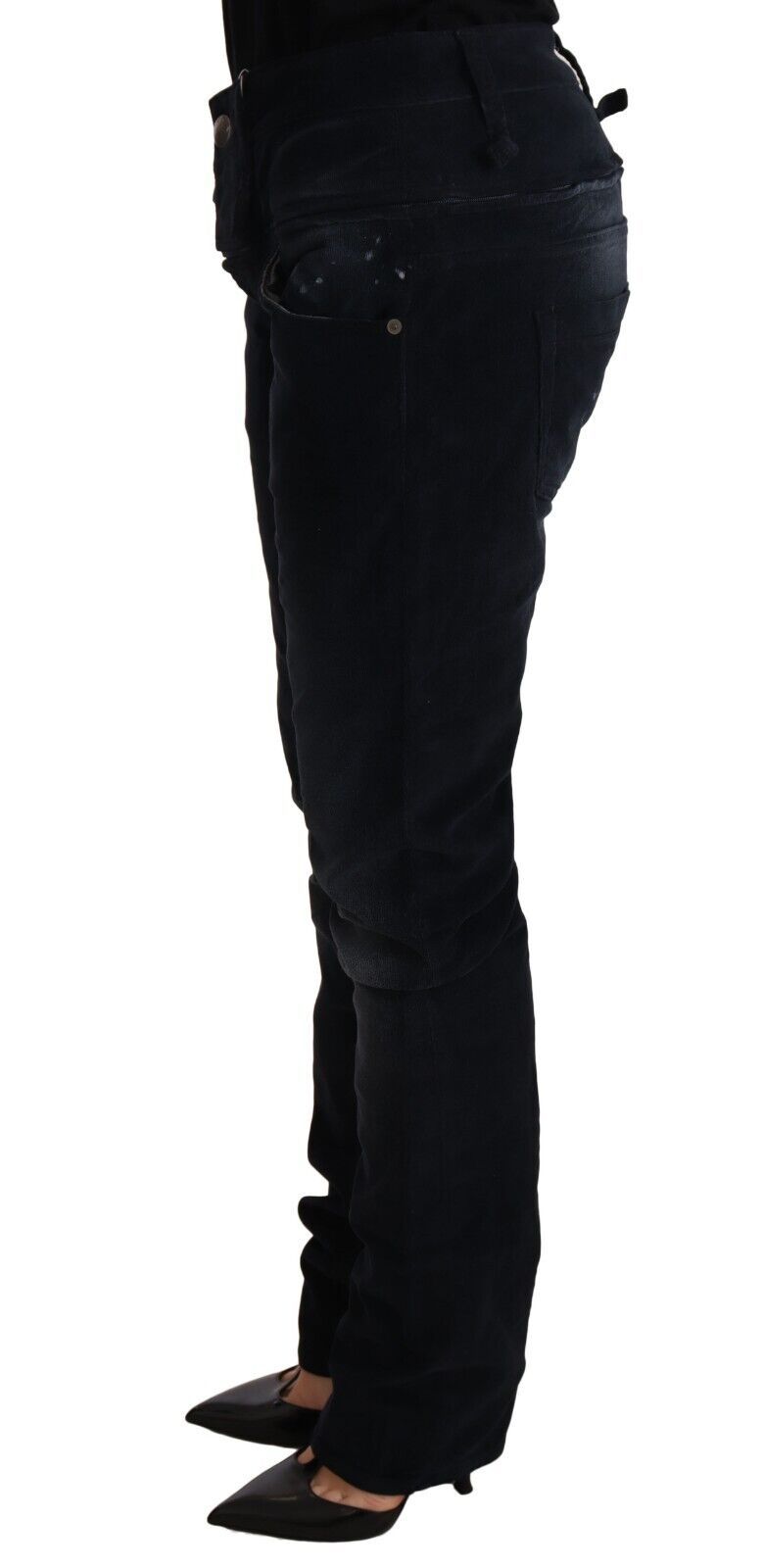 Elegant Dark Blue Slim-Fit Denim