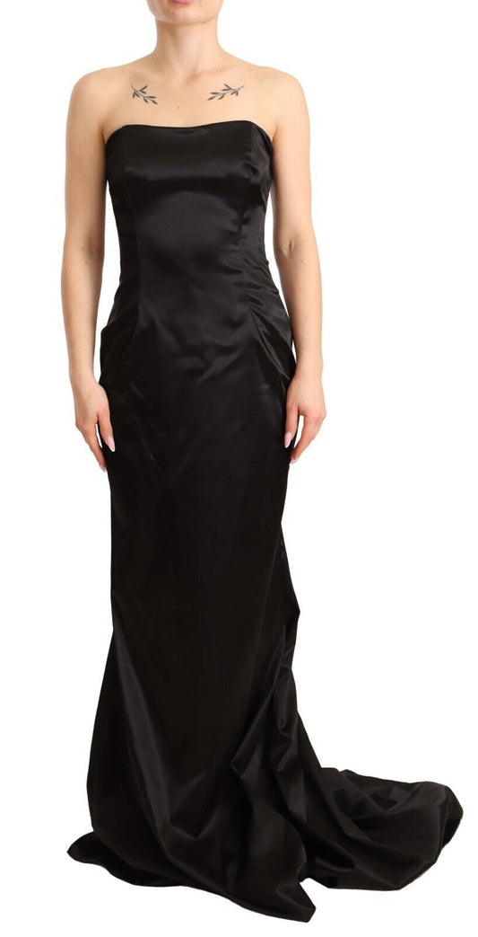 Elegant Black Strapless Mermaid Dress