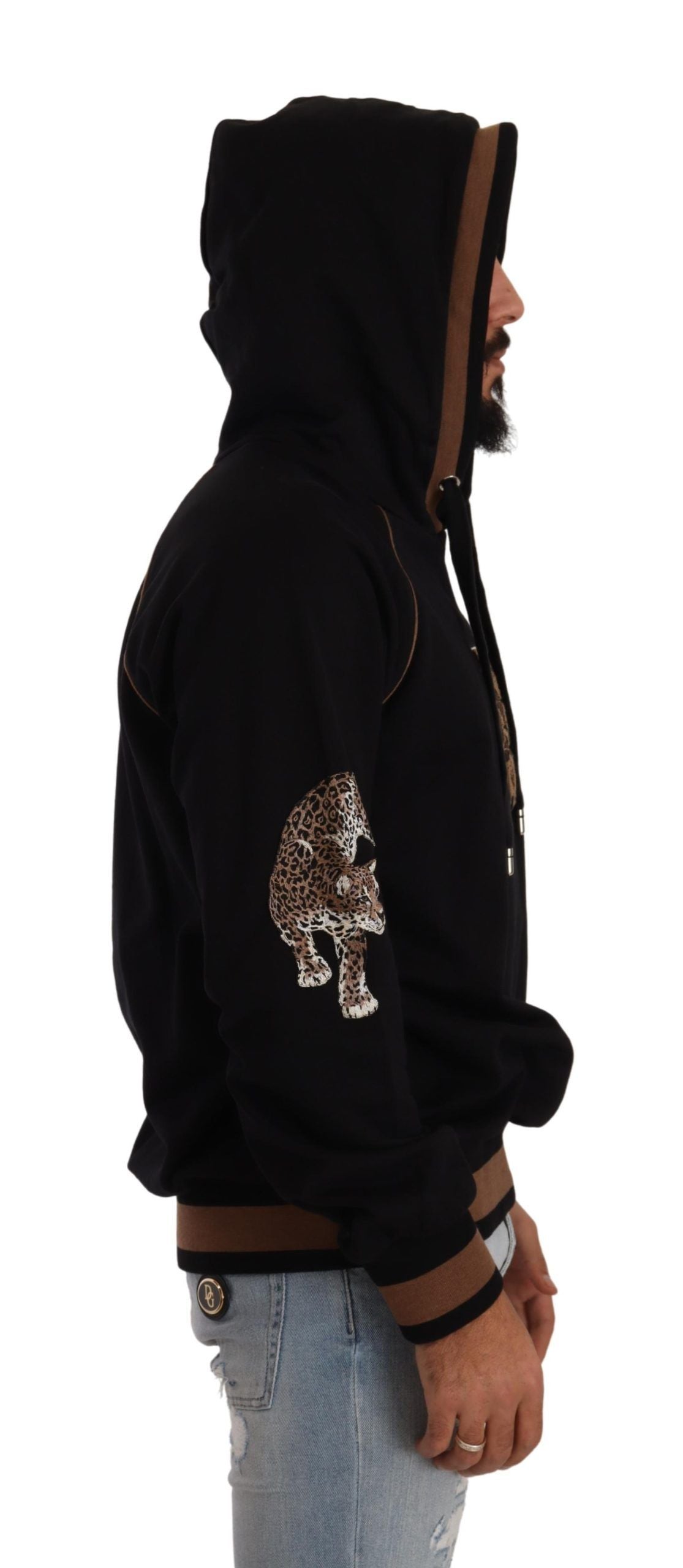 Chic Leopard Motive Hooded Sweater