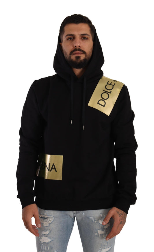 Elevate Your Style with a Black Golden-Logo Pullover