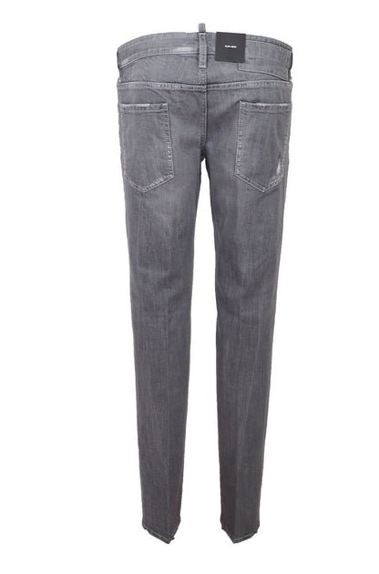 Gray Cotton Stretch Men Jeans