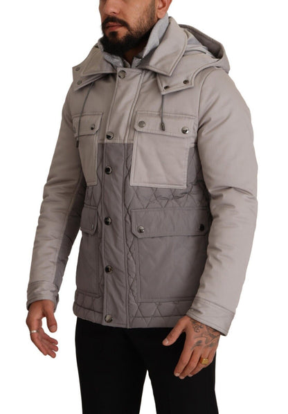 Elegant Lightweight Gray Windbreaker Jacket