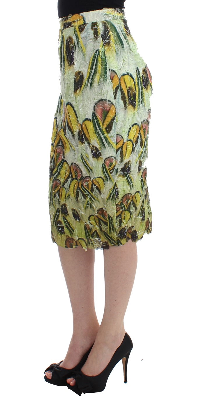 Multicolor Organza Pencil Skirt