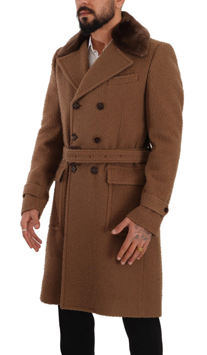 Elegant Double Breasted Wool Overcoat