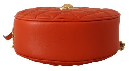 Elegant Round Nappa Leather Crossbody Bag