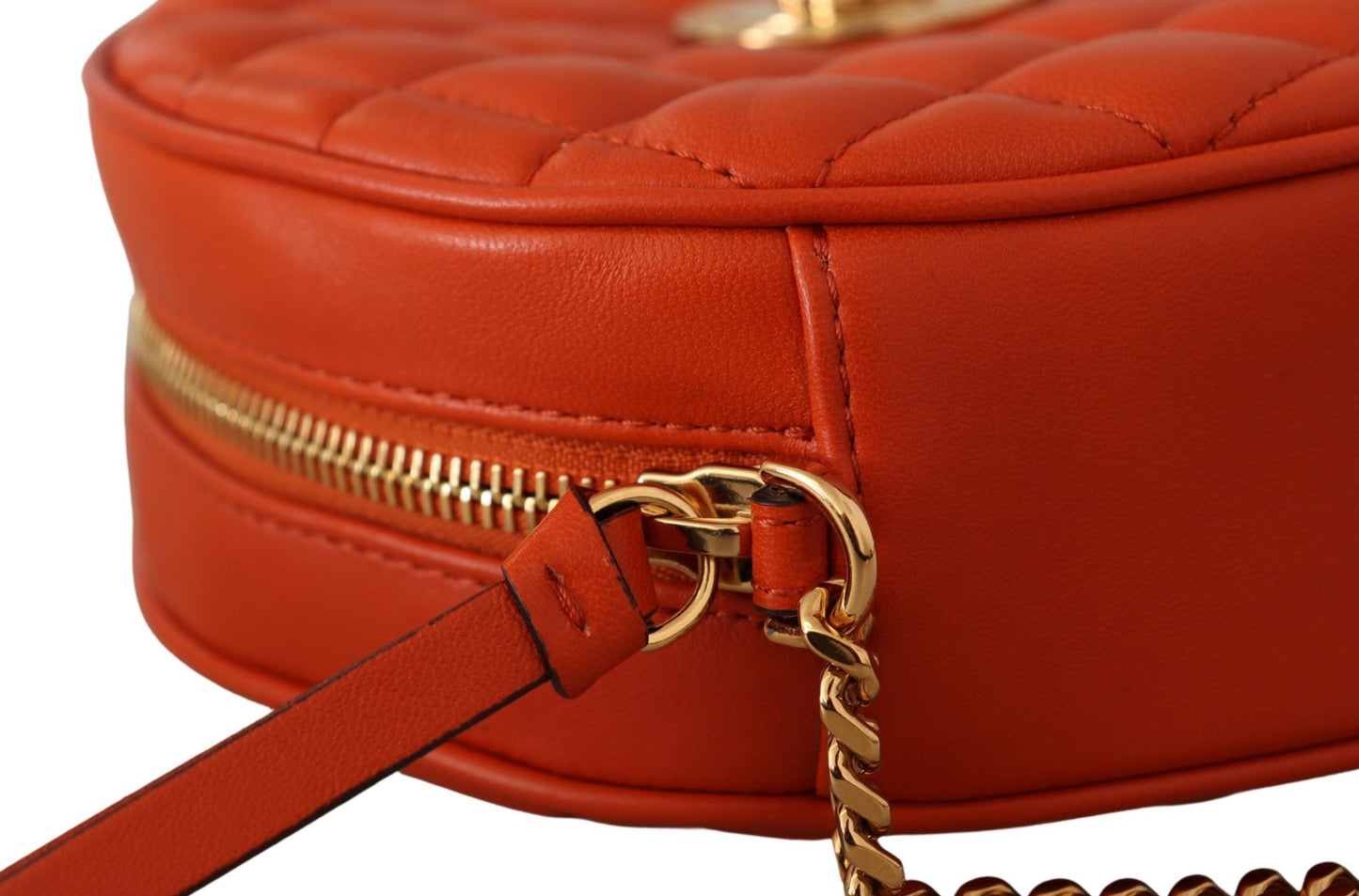 Elegant Round Nappa Leather Crossbody Bag