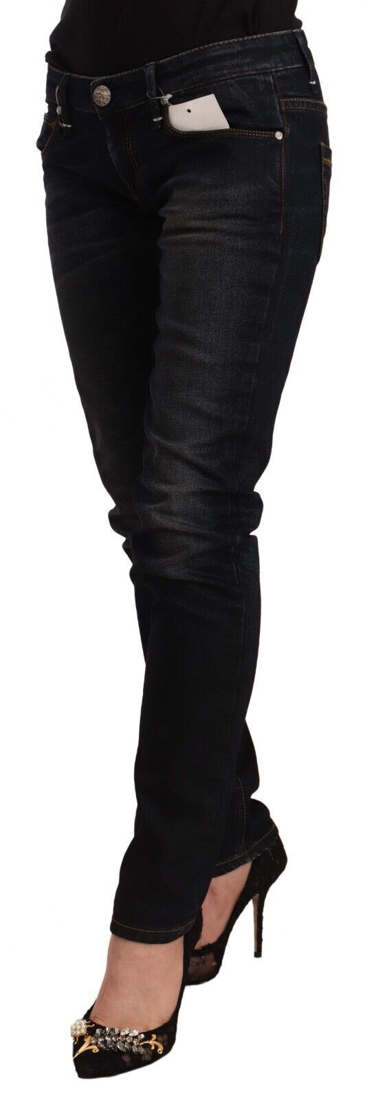 Chic Black Washed Skinny Jeans for Her