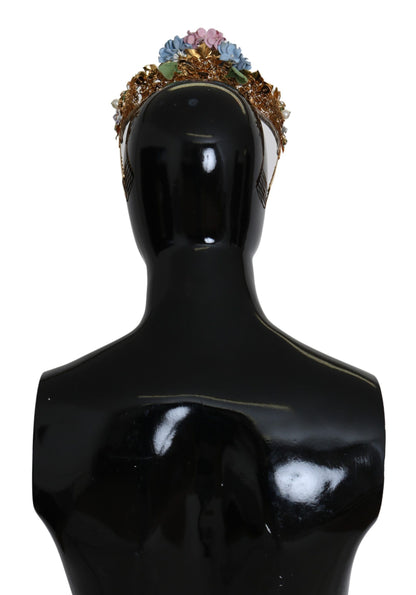 Gold Crystal Purple Hortensia Headband Crown Diadem