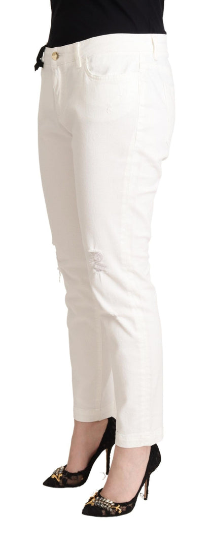 Elegant White Skinny Denim Jeans