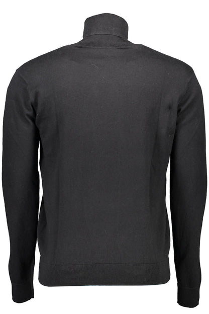 Black Cotton Men Sweater